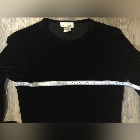 Black Velvet Crew Neck Top - Picture 4 of 7